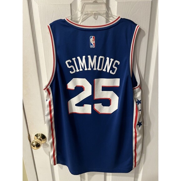 Philadelphia 76ers Mens Large Fanatics Ben Simmons Fast Break NBA Jersey Blue - Picture 9 of 10